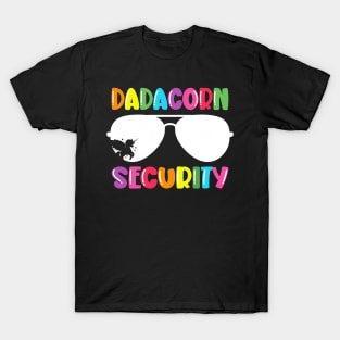 Dadacorn Security Unicorn Dad and Girl Papa Fathers Day T-Shirt